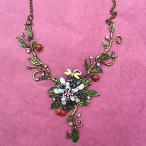 Floral garden enamel necklace/chocker